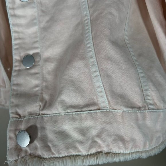 Chico's Pink Faded Jacket Fringe Button Up Size Large Cotton Linen - Picture 11 of 11